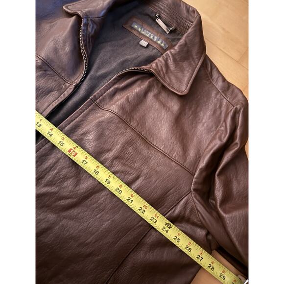 Kenneth Cole Reaction Genuine Leather Chocolate Brown Jacket Lined XXL - Picture 4 of 4
